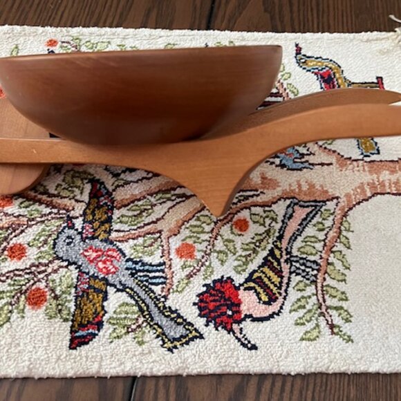 Rare MCM Fine Quality Lacquer Cherry Wood nut bowl wheelbarrow - Picture 4 of 6